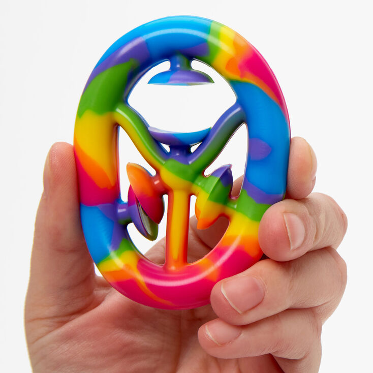 Pop Fashion Rainbow Peace Sign Snapper Fidget Toy,