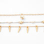Mixed Metal Spike &amp; Star Charm Choker Necklaces - 3 Pack,