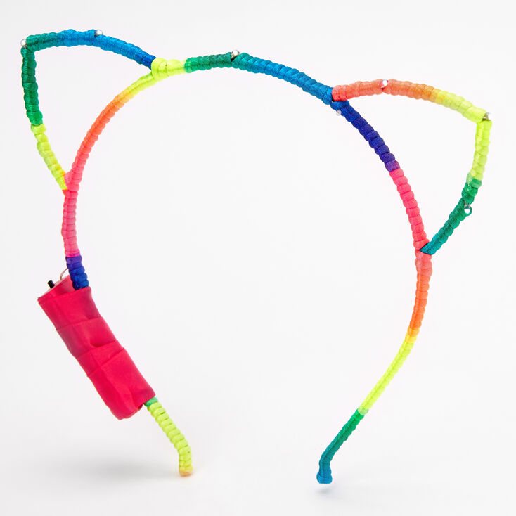 Light Up Rainbow Cat Ears Headband,