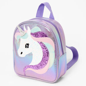 Claire&#39;s Club Iridescent Unicorn Mini Backpack - Lilac,