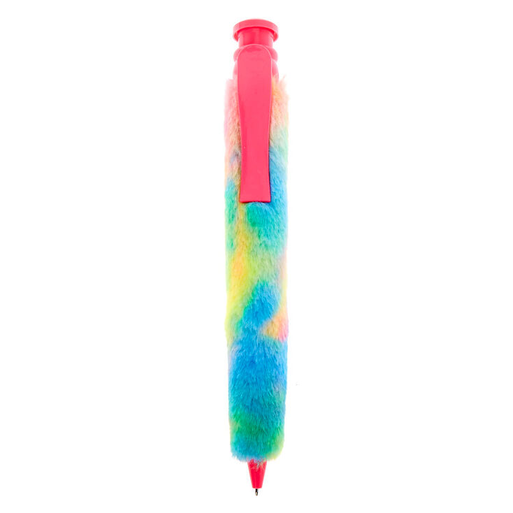 Claire's Grand stylo arc-en-ciel en fausse fourrure