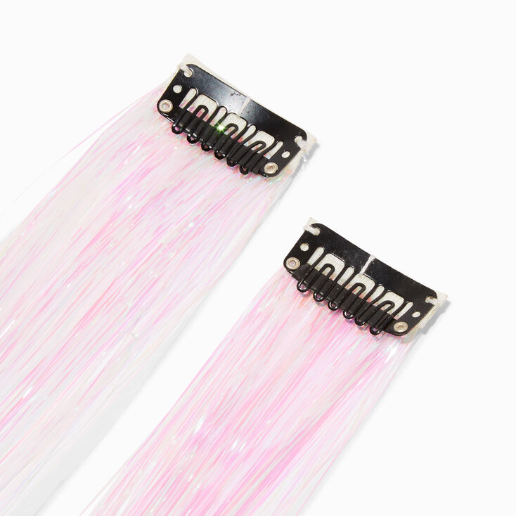 Iridescent Tinsel Faux Hair Clips - 2 Pack