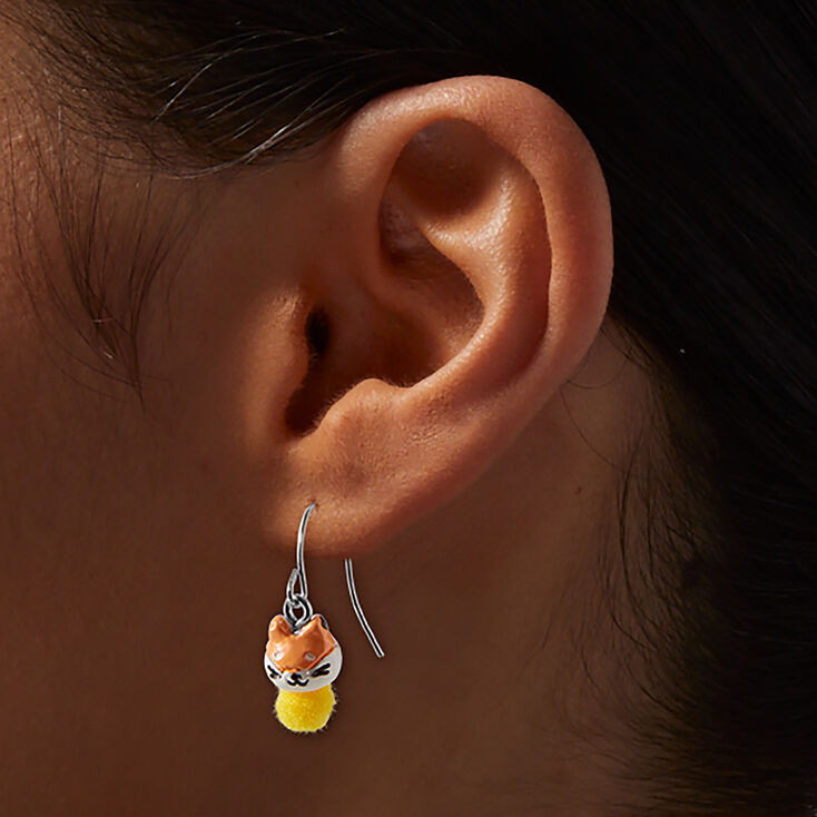 Pom Pom Animal Drop Earrings - 6 Pack,