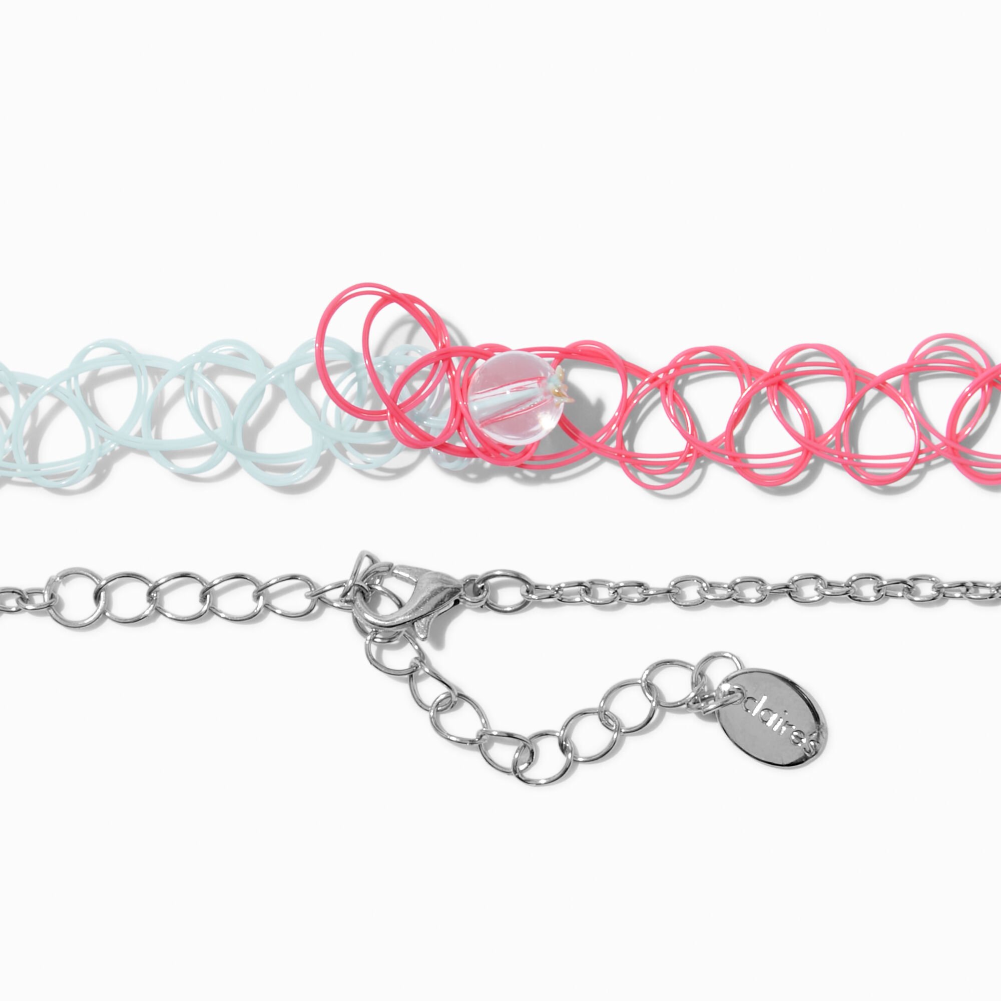 Claire's Club Butterfly & Mushrooms Chain & Tattoo Choker Necklaces - 2 Pack,
