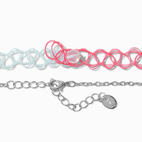 Claire&#39;s Club Butterfly &amp; Mushrooms Chain &amp; Tattoo Choker Necklaces - 2 Pack,