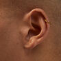 Gold-tone Titanium Cubic Zirconia Threadless 18G Cartilage Earrings - 3 Pack ,