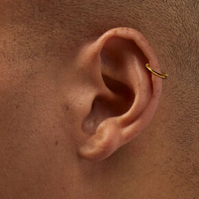 Gold-tone Titanium Cubic Zirconia 18G Threadless Cartilage Earrings - 3 Pack ,