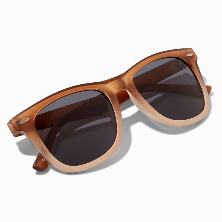 Brown Ombre Retro Sunglasses,