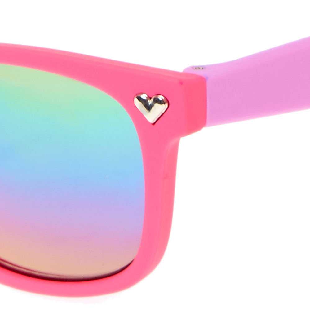 Claire's Club Mirrored Retro Sunglasses - Pink,
