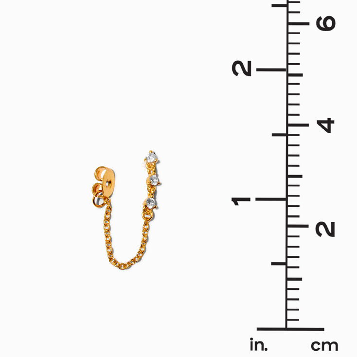 C LUXE by Claire&#39;s 18k Yellow Gold Plated Cubic Zirconia Trio Front &amp; Back Earrings,