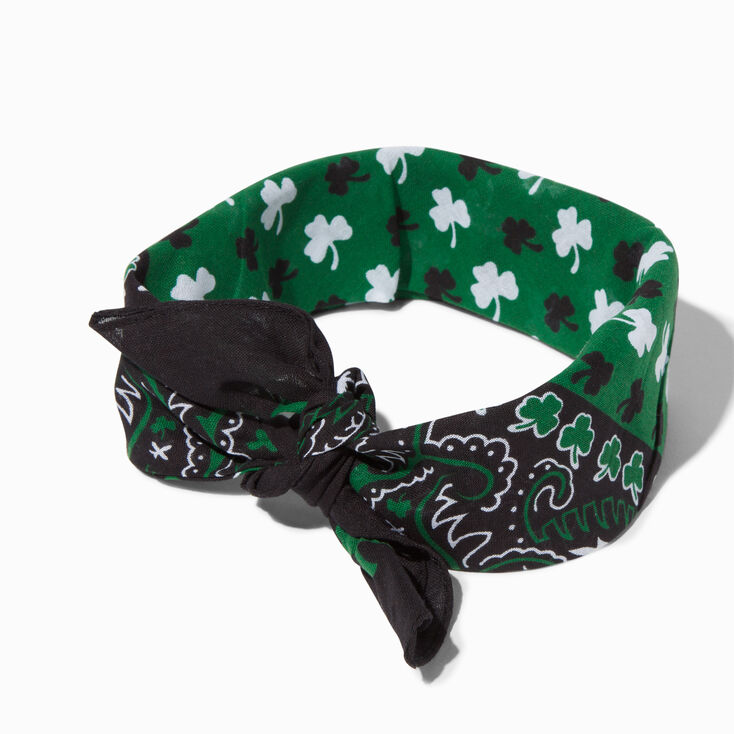 Irish Green Shamrock Bandana Headwrap,