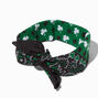 Irish Green Shamrock Bandana Headwrap,