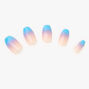 Cotton Candy Blue Ombre Coffin Faux Nail Set - 24 Pack,