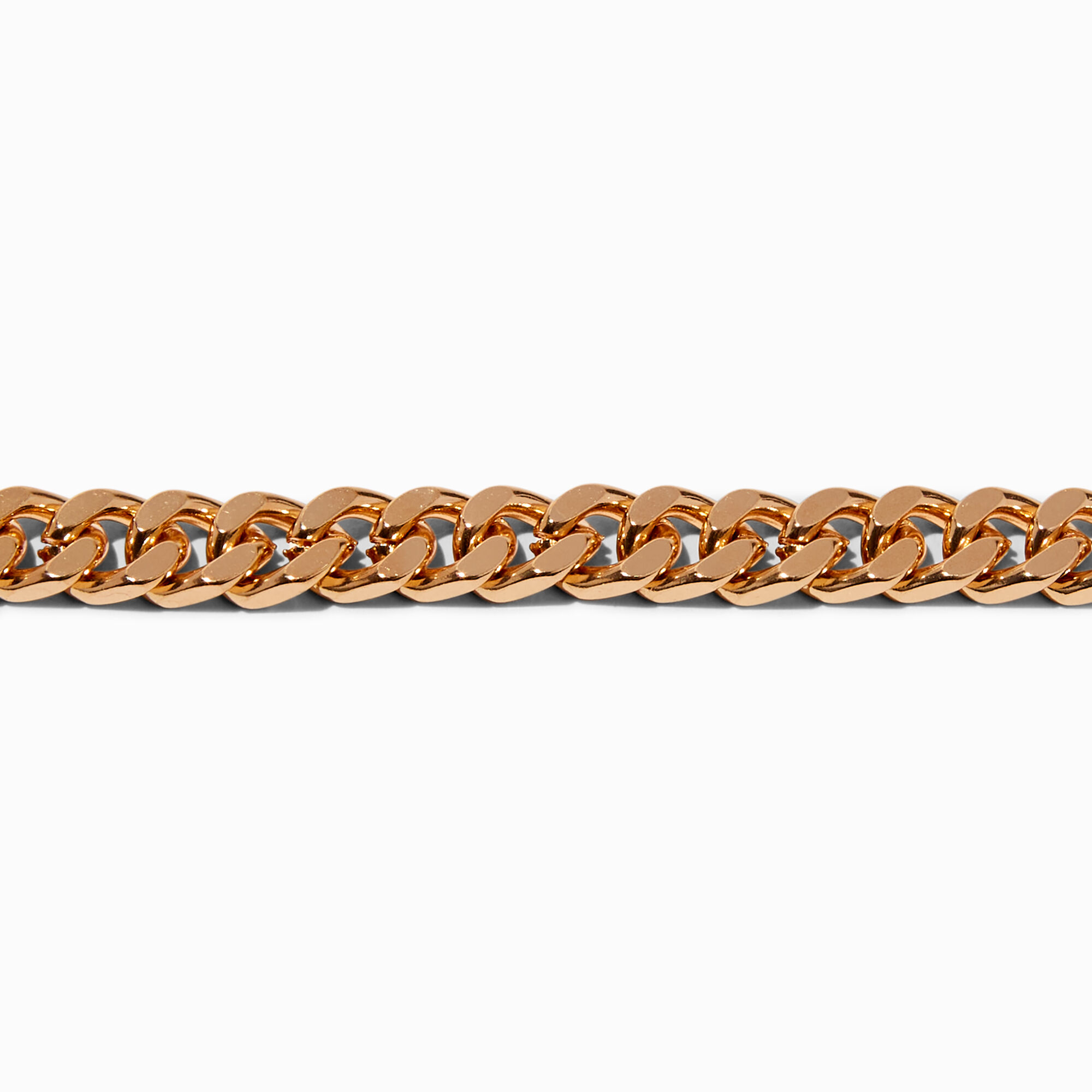Gold-tone Flat Curb Chain Bracelet
