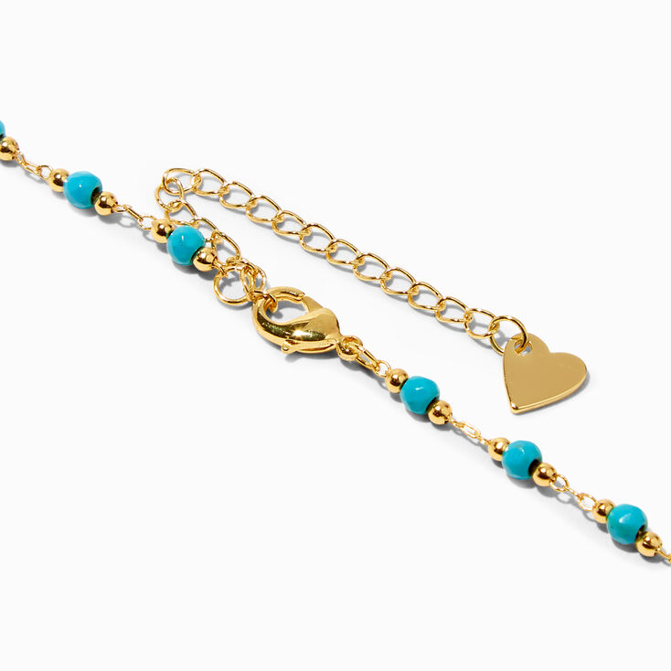 C LUXE by Claire's 18k Yellow Gold Plated Turquoise Beaded Necklace ...
