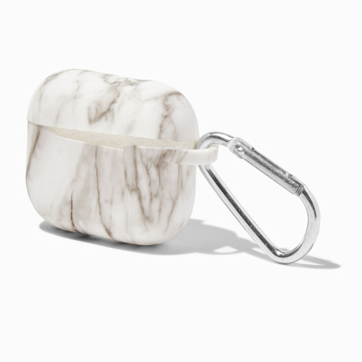 White Marble Silicone Earbud Case Cover - Compatible with Apple AirPods&reg; 3,