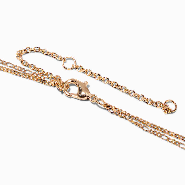 Claire&#39;s Club Gold Scalloped Edge Coin Multi Strand Necklace Set - 2 Pack,