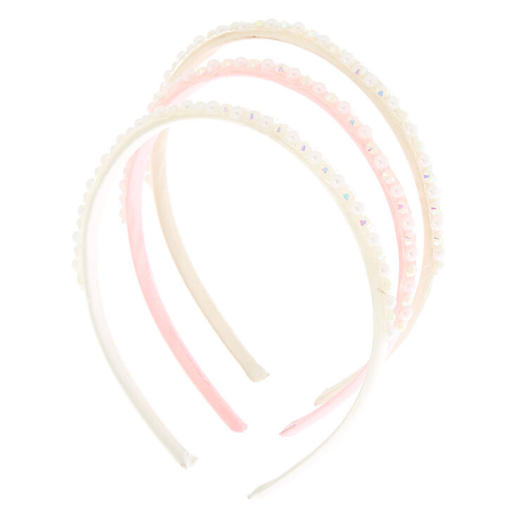 Claire&#39;s Club Pearl Gem Headbands - 3 Pack,
