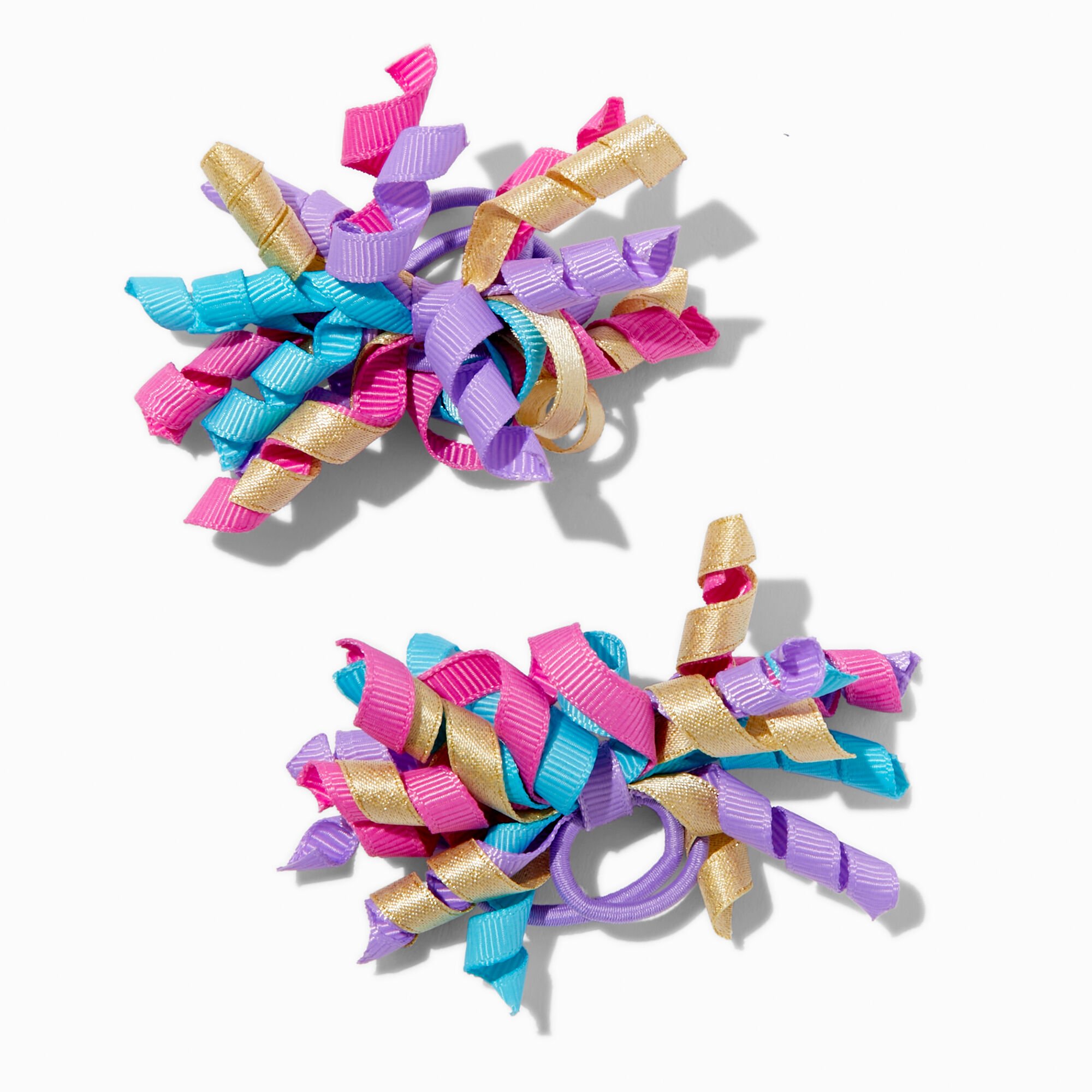Claire's Club Party Curly Ribbon Hair Clips - 2 Pack,
