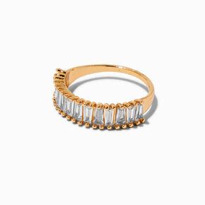 Gold-tone Bezel-Set Cubic Zirconia Rings Stack - 3 Pack,