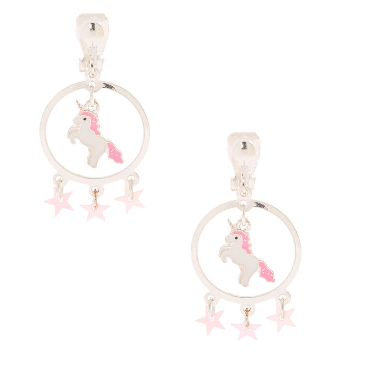 1 Majestic Unicorn Clip On Drop Earrings Claire S