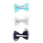 Claire&#39;s Club Glitter Hair Bow Clips - Blue, 3 Pack,