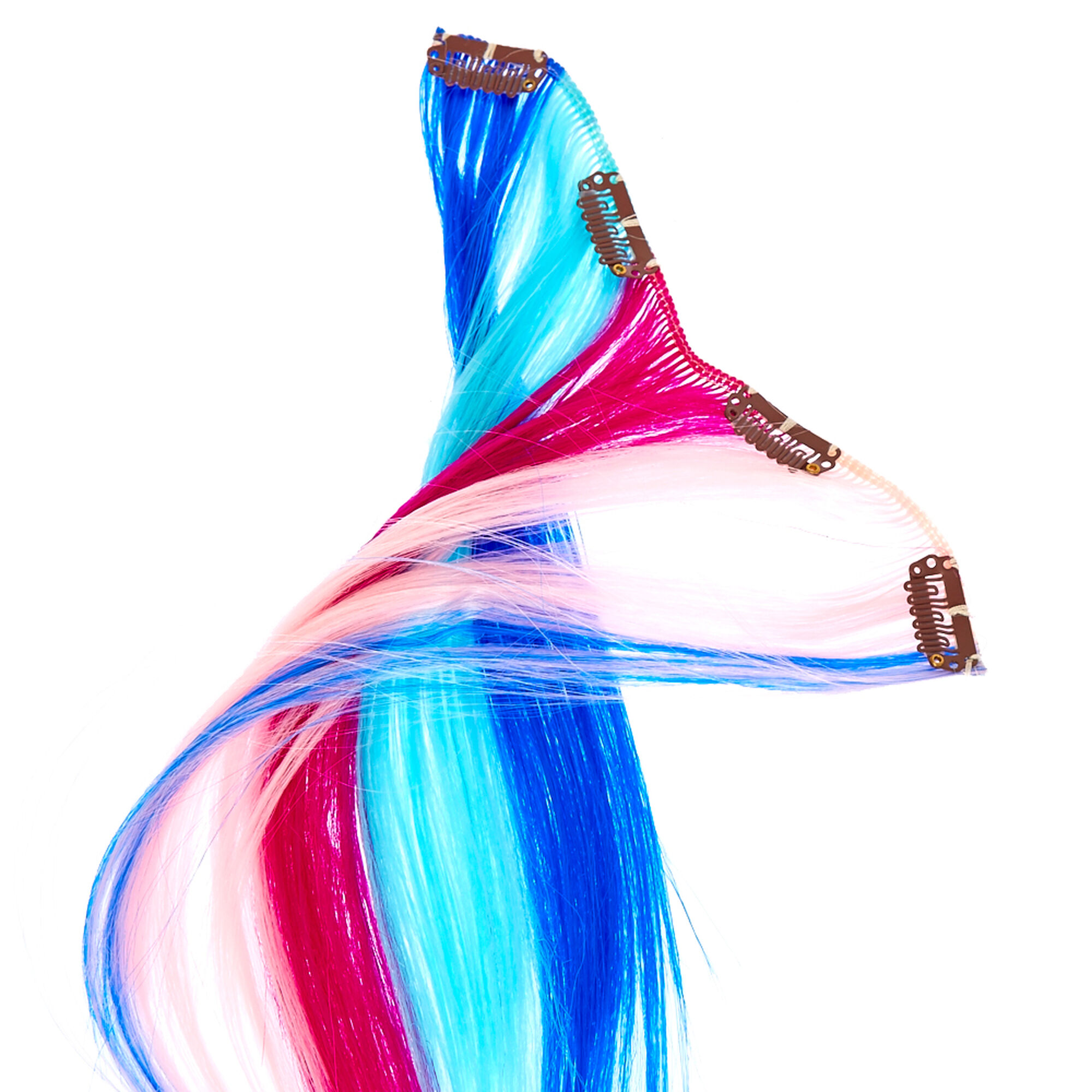Mermaid Faux Hair Clip In Extensions - 4 Pack | Claire's US