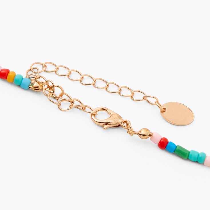 Multicolor Beaded Mushroom Choker Necklace,
