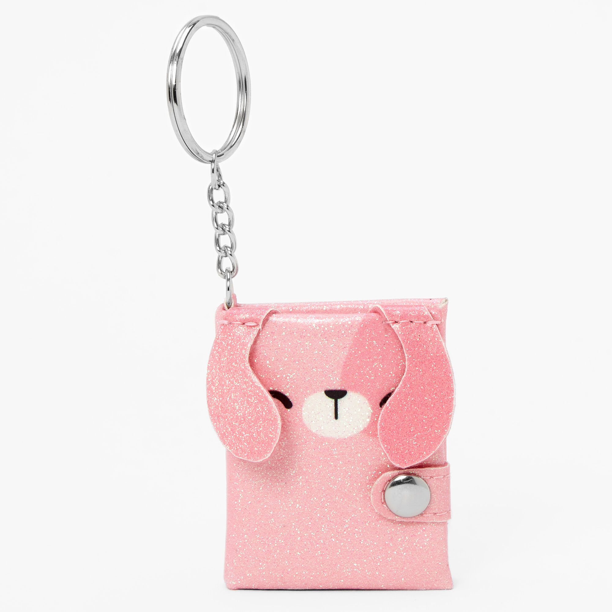 Claire's Porte-clés journal intime à paillettes chiot corail