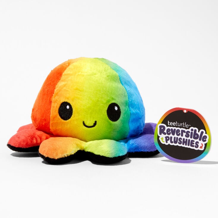 TeeTurtle&trade; Reversible Plushies Rainbow &amp; Black Octopus,