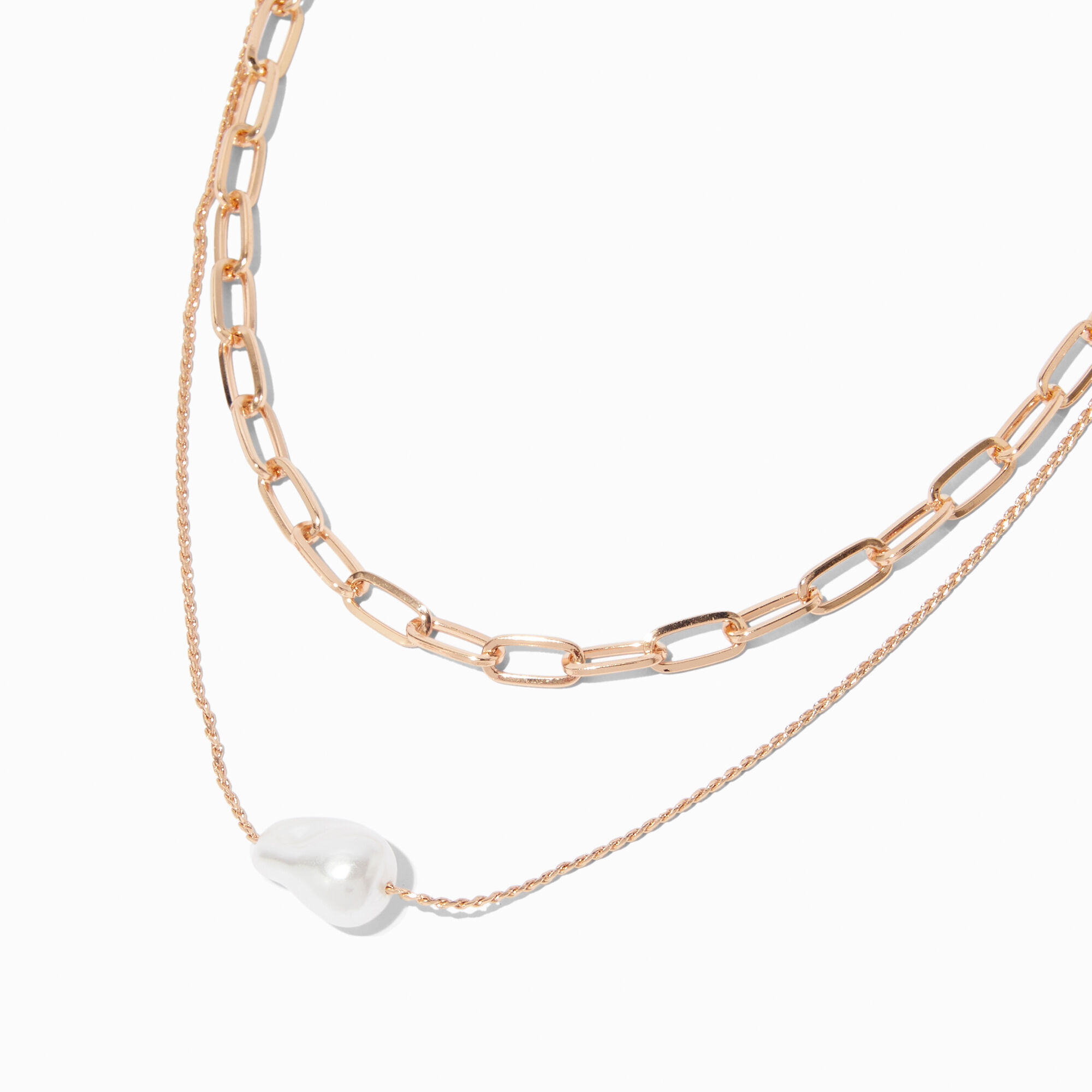 Gold-tone Pearl Multi-Strand Necklace,