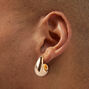 Mixed Metal Bean Hoop Earring Stackables Set - 3 Pack,
