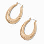 Current Obsession Textured Boho Oval Hoop Earrings,