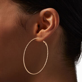 Silver-tone Textured Graduated Hoop Earrings - 3 Pack,