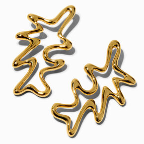 JAM + RICO x Claire&#39;s 18k Yellow Gold Plated Squiggle Earrings 2&quot; Drop Earrings,