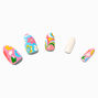 Retro Floral Swirl Stiletto Vegan Faux Nail Set - 24 Pack,