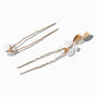 White Flower Gold-tone Hair Pins - 6 Pack,