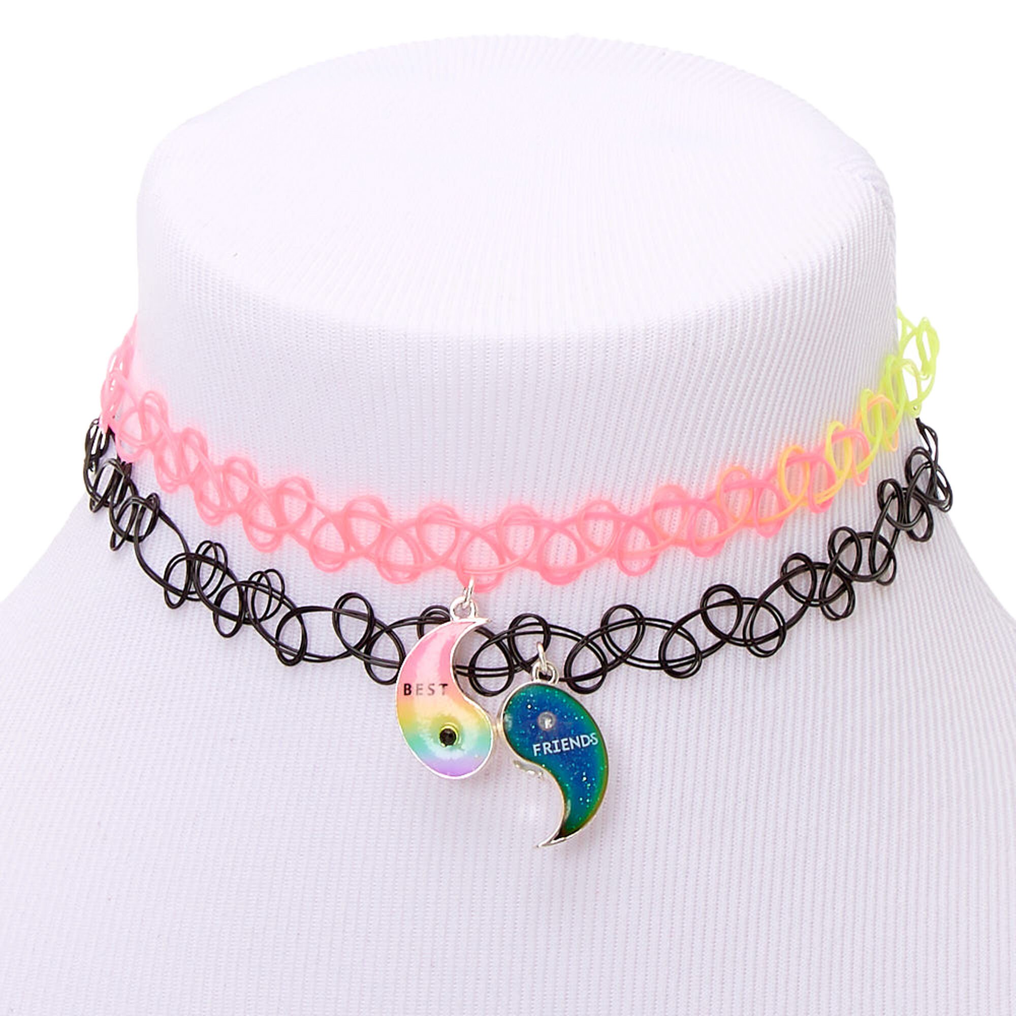 View Claires Best Friends Yin Yang Tattoo Choker Necklaces 2 Pack Rainbow information