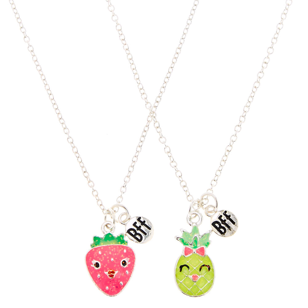 Best Friends Happy Fruit Pendant Necklaces - 2 Pack,