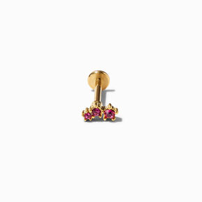 Fuchsia Stars Gold Titanium 16G Cartilage Earring,