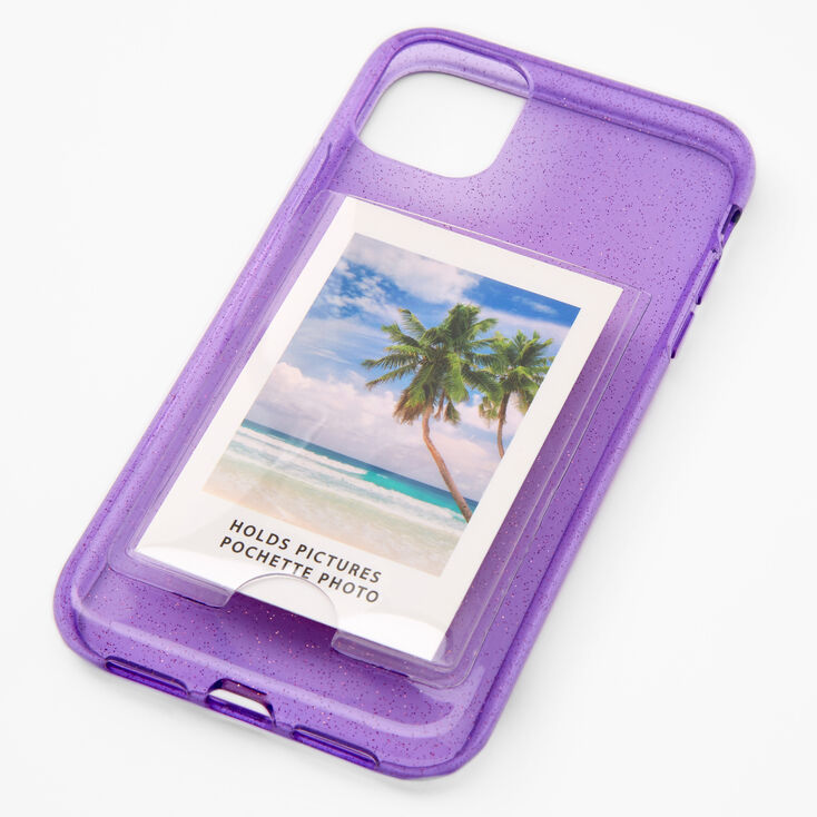 Lavender Glitter Instax Mini Pocket Protective Phone Case - Fits iPhone 11,