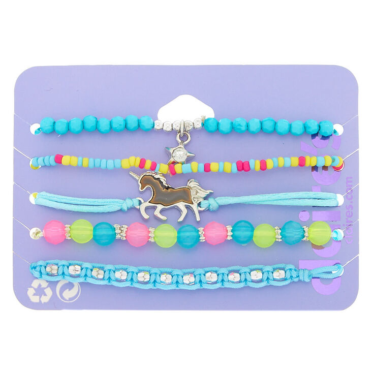Mood Unicorn Bright Summer Bracelets - 5 Pack,
