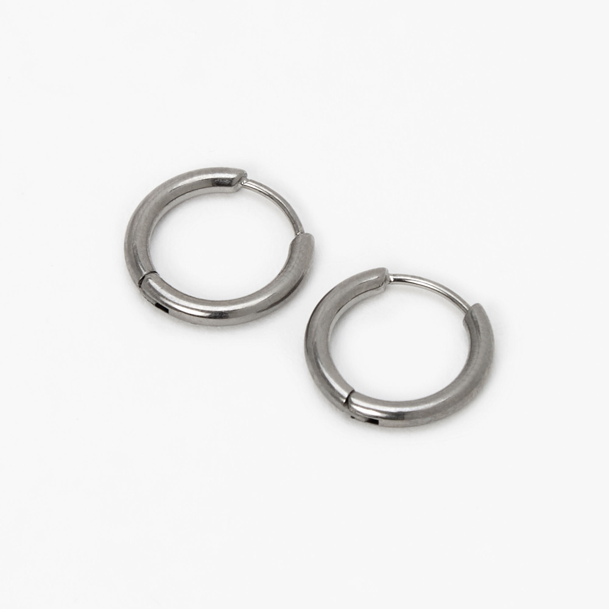 View Claires Titanium 10MM Tube Hoop Earrings Silver information