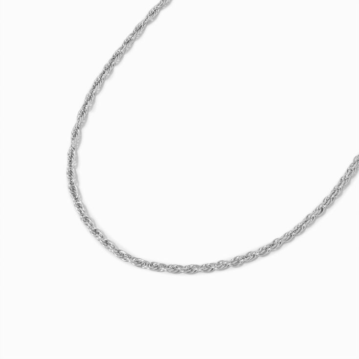 Silver-tone Stainless Steel Three-Rope Braided Chain Necklace,