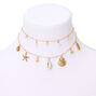 Gold Seashell Multi Strand Necklace,