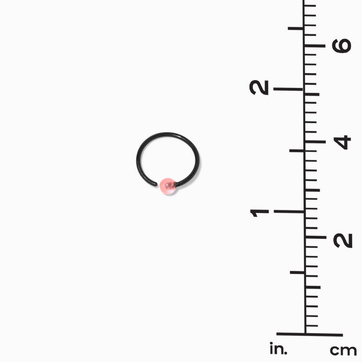 Black Glow in the Dark Ball 18G Cartilage Hoop Earring - 3 Pack,