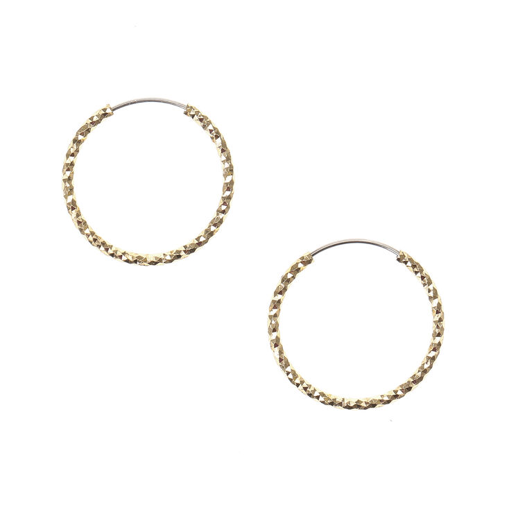 Gold-tone Laser Cut 20MM Hoop Earrings,