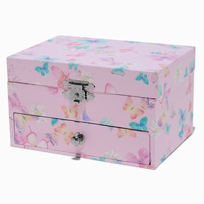 Claire&#39;s Club Pink Butterfly Musical Jewelry Box,