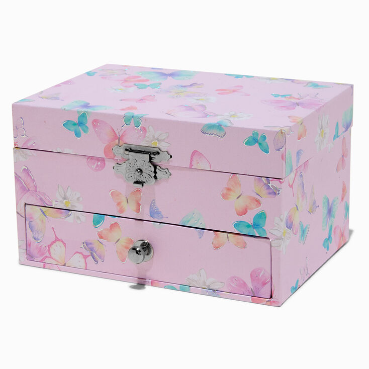Claire&#39;s Club Pink Butterfly Musical Jewellery Box,
