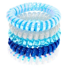 Claire&#39;s Club Coil Bracelets - Blue, 5 Pack,
